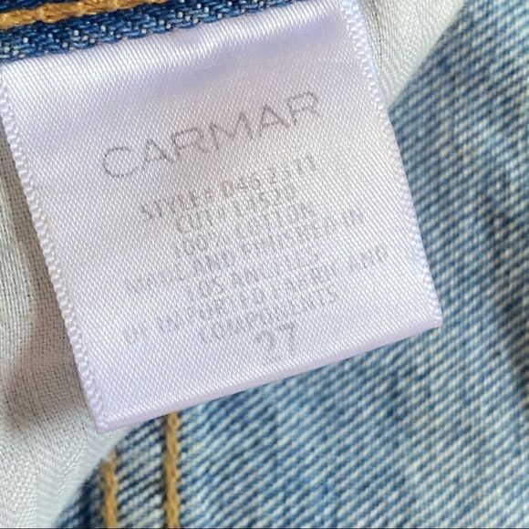 Carmar Distressed Zip-Up Denim Miniskirt size 27 - Picture 6 of 12
